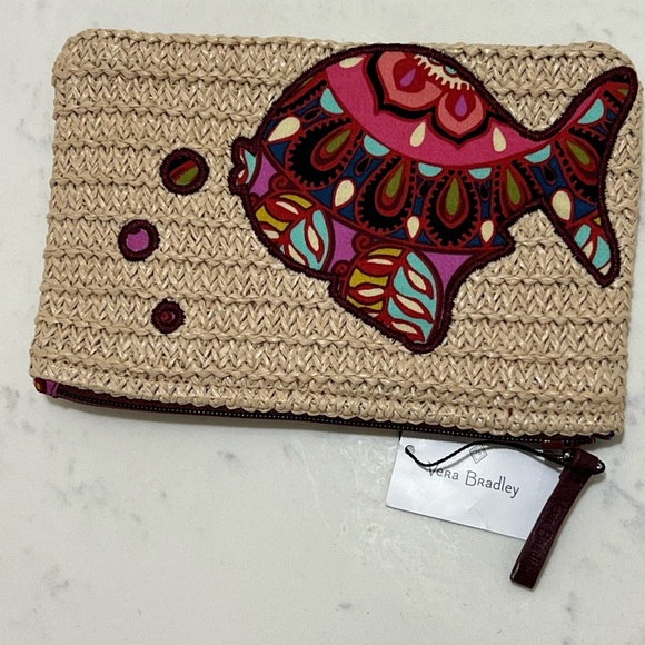Vera Bradley Tan Fish Design Clutch - Picture 3 of 8